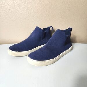 Rothys Womens Chelsea Navy Knit Recycled Textile Sneaker Booties-Size 10.5